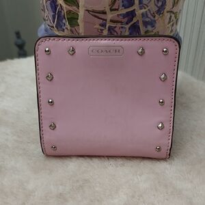 Coach Light Pink Studded Wallet